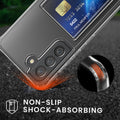kwmobile Case Compatible with Samsung Galaxy S22 Plus - Phone Cover Plastic TPU Cover with Card Slot Hard Case Protective Cover