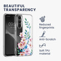 kwmobile Case Compatible with Samsung Galaxy A54 5G Phone Case with Glass Screen Protector Floral Blossoms and Roses Transparent