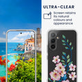 kwmobile Case Compatible with Samsung Galaxy A54 5G Phone Case with Glass Screen Protector Floral Blossoms and Roses Transparent