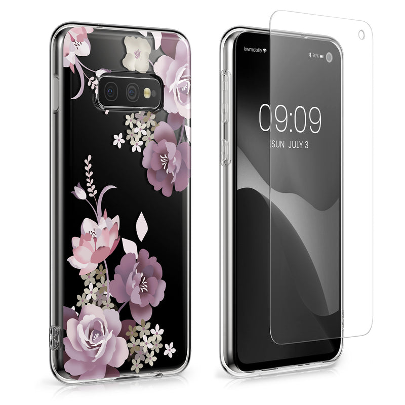 kwmobile case compatible with Samsung Galaxy S10e - Silicone Phone Case transparent With Glass Screen Protector