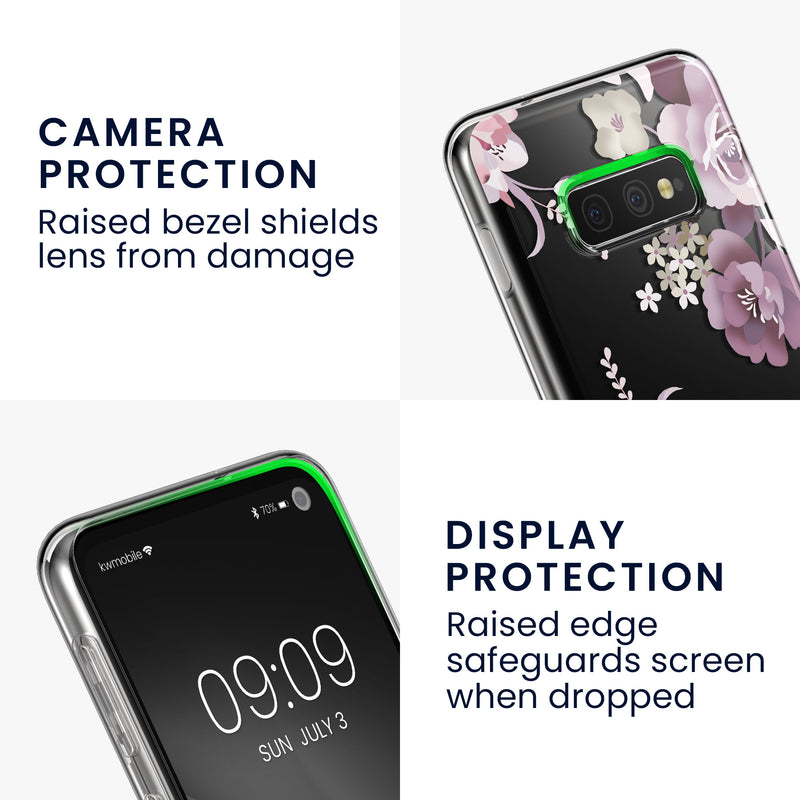 kwmobile case compatible with Samsung Galaxy S10e - Silicone Phone Case transparent With Glass Screen Protector