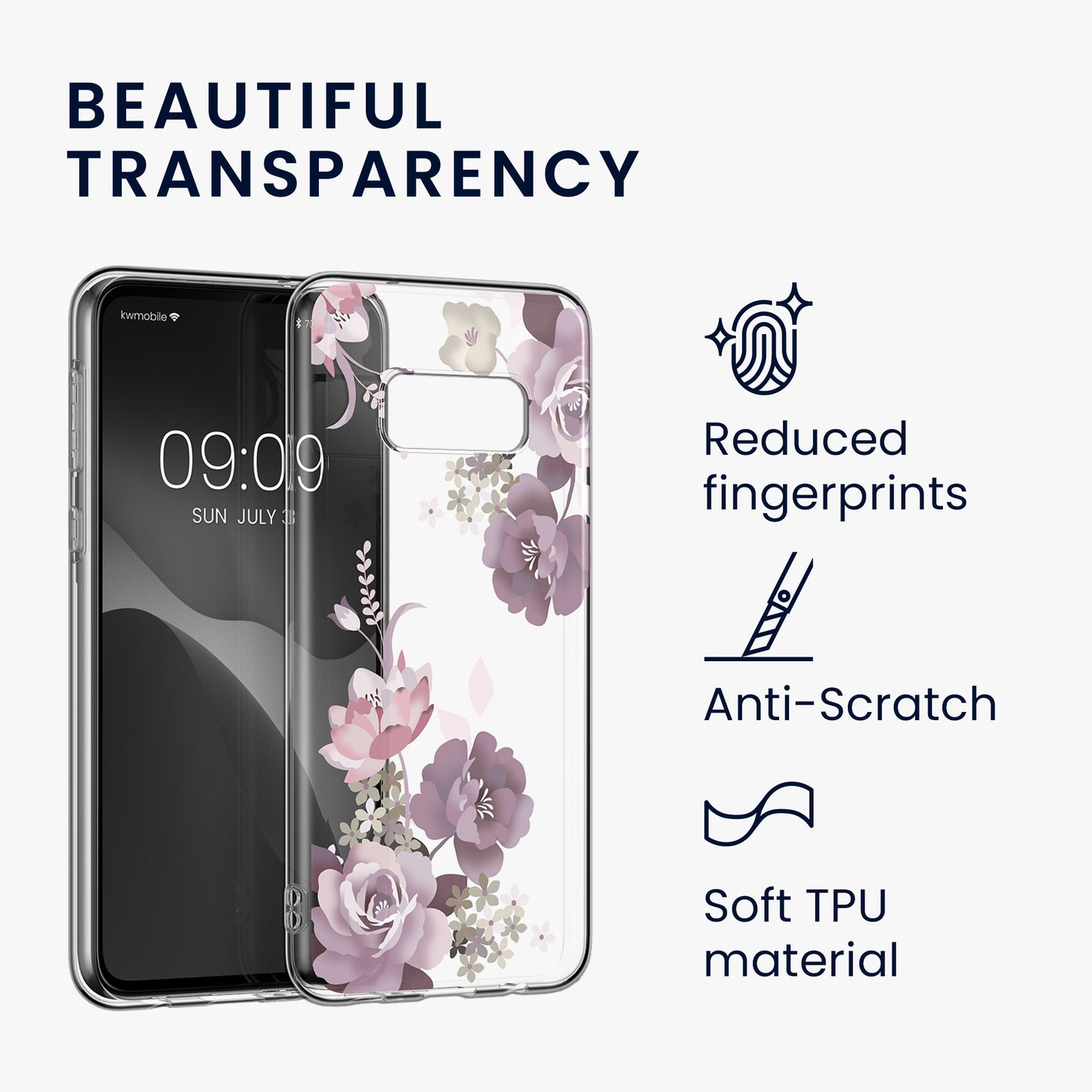 kwmobile case compatible with Samsung Galaxy S10e - Silicone Phone Case transparent With Glass Screen Protector