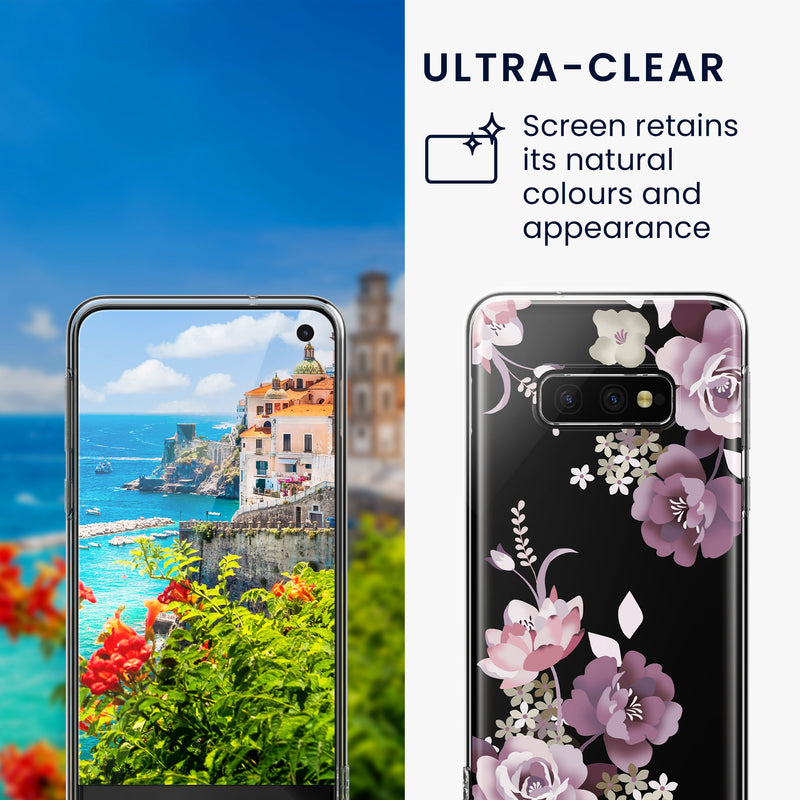 kwmobile case compatible with Samsung Galaxy S10e - Silicone Phone Case transparent With Glass Screen Protector