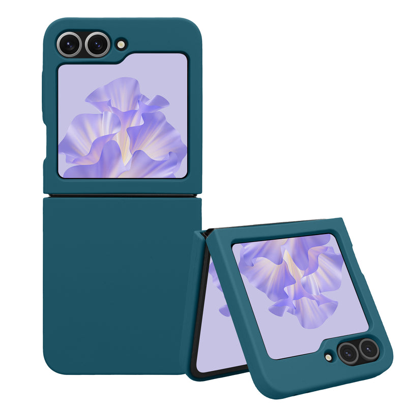 kwmobile Flip Soft Case kompatibel mit Samsung Galaxy Z Flip6 Hülle - Silikon Cover für Foldable Handy - Handyhülle in Petrol matt Petrol matt  