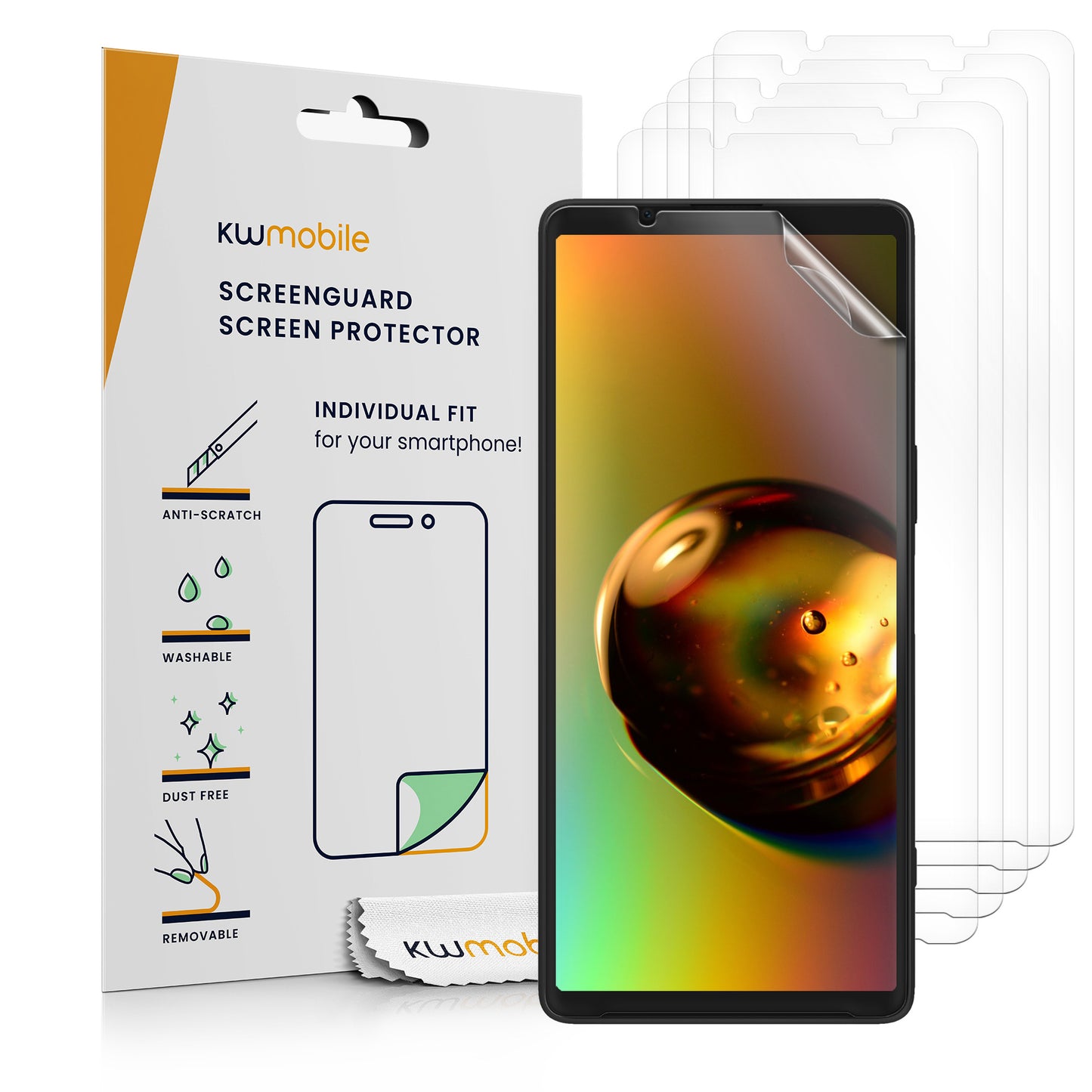 kwmobile 6x Displayschutzfolie kompatibel mit Sony Xperia 1 VI Folie - klare Schutzfolien Set in transparent Transparent  