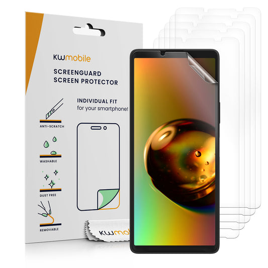 kwmobile 6x Displayschutzfolie kompatibel mit Sony Xperia 10 VI Folie - klare Schutzfolien Set in transparent Transparent  