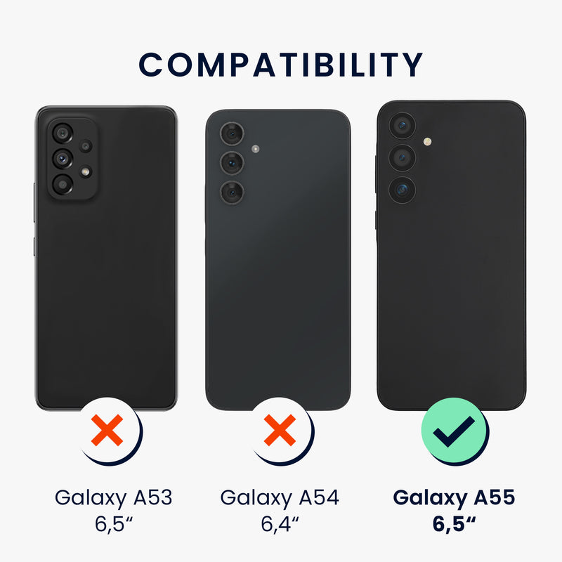 kwmobile Phone Case compatible with Samsung Galaxy A55 5G - Phone Cover with Card Slot