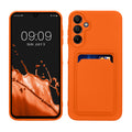 kwmobile Handyhülle kompatibel mit Samsung Galaxy A15 5G Hülle - Handy Cover mit Fach für Karten - in Orange Orange  
