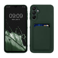kwmobile Handyhülle kompatibel mit Samsung Galaxy A15 5G Hülle - Handy Cover mit Fach für Karten - in Dunkelgrün Dunkelgrün  