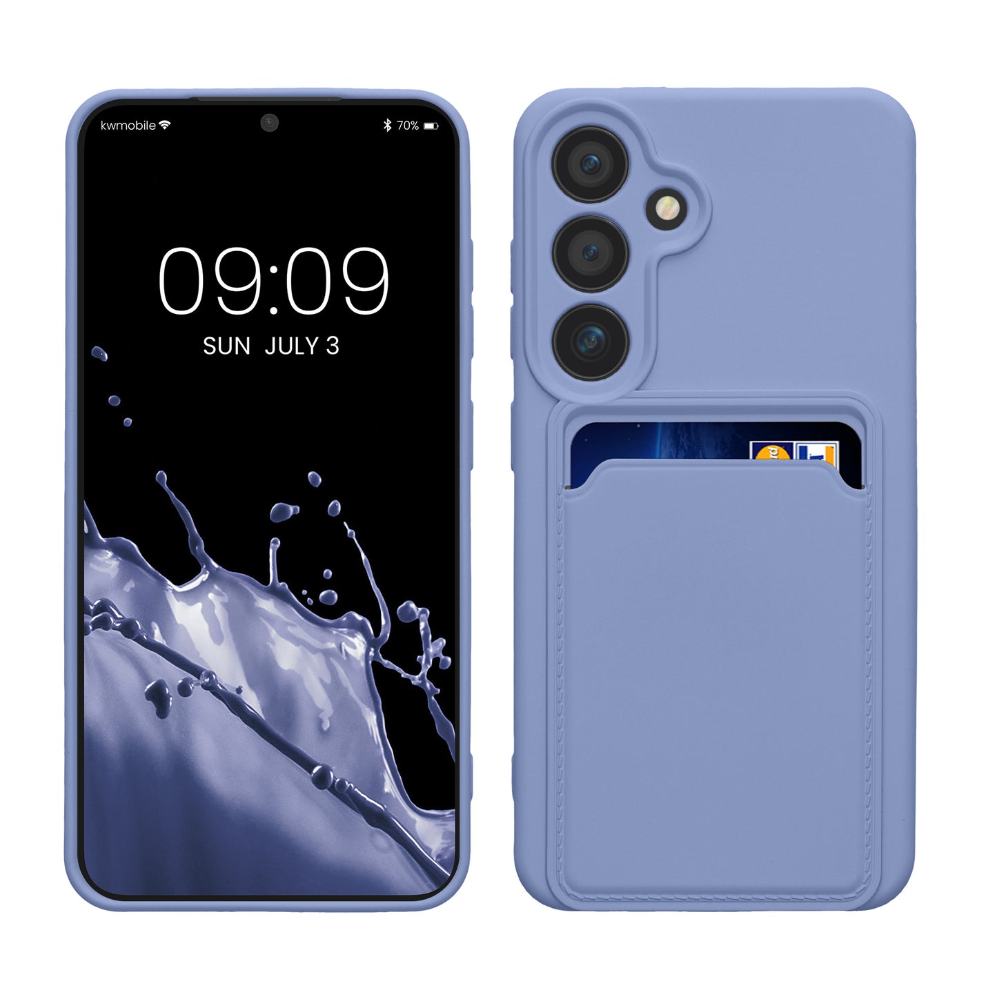 kwmobile Handyhülle kompatibel mit Samsung Galaxy S24 Hülle - Handy Cover mit Fach für Karten - in Lavendel Lavendel  