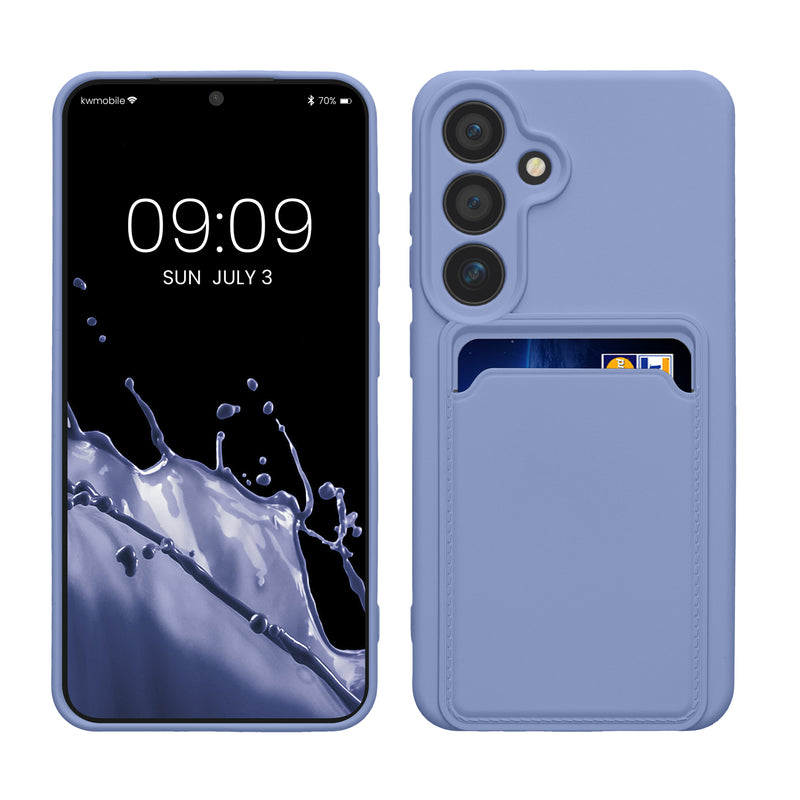 kwmobile Handyhülle kompatibel mit Samsung Galaxy S24 Hülle - Handy Cover mit Fach für Karten - in Lavendel Lavendel  