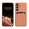kwmobile Handyhülle kompatibel mit Samsung Galaxy S24 Hülle - Handy Cover mit Fach für Karten - in Grapefruit Pink Grapefruit Pink  