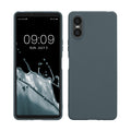 kwmobile Hülle kompatibel mit Sony Xperia 10 VI Hülle - weiches TPU Silikon Case - Cover geeignet für kabelloses Laden - Dunkler Schiefer Dunkler Schiefer  