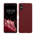 kwmobile Hülle kompatibel mit Sony Xperia 10 VI Hülle - weiches TPU Silikon Case - Cover geeignet für kabelloses Laden - Bordeaux Violett Bordeaux Violett  