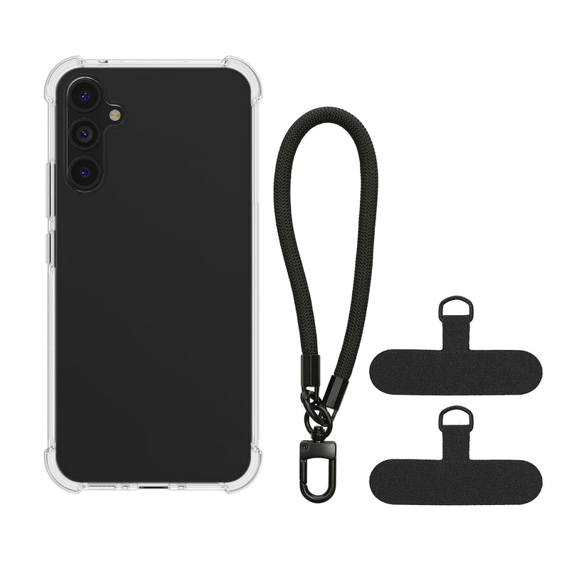 kwmobile Phone Case compatible with Samsung Galaxy A54 5G Cover with Edge Protection and Detachable Lanyard incl. 2 Patches