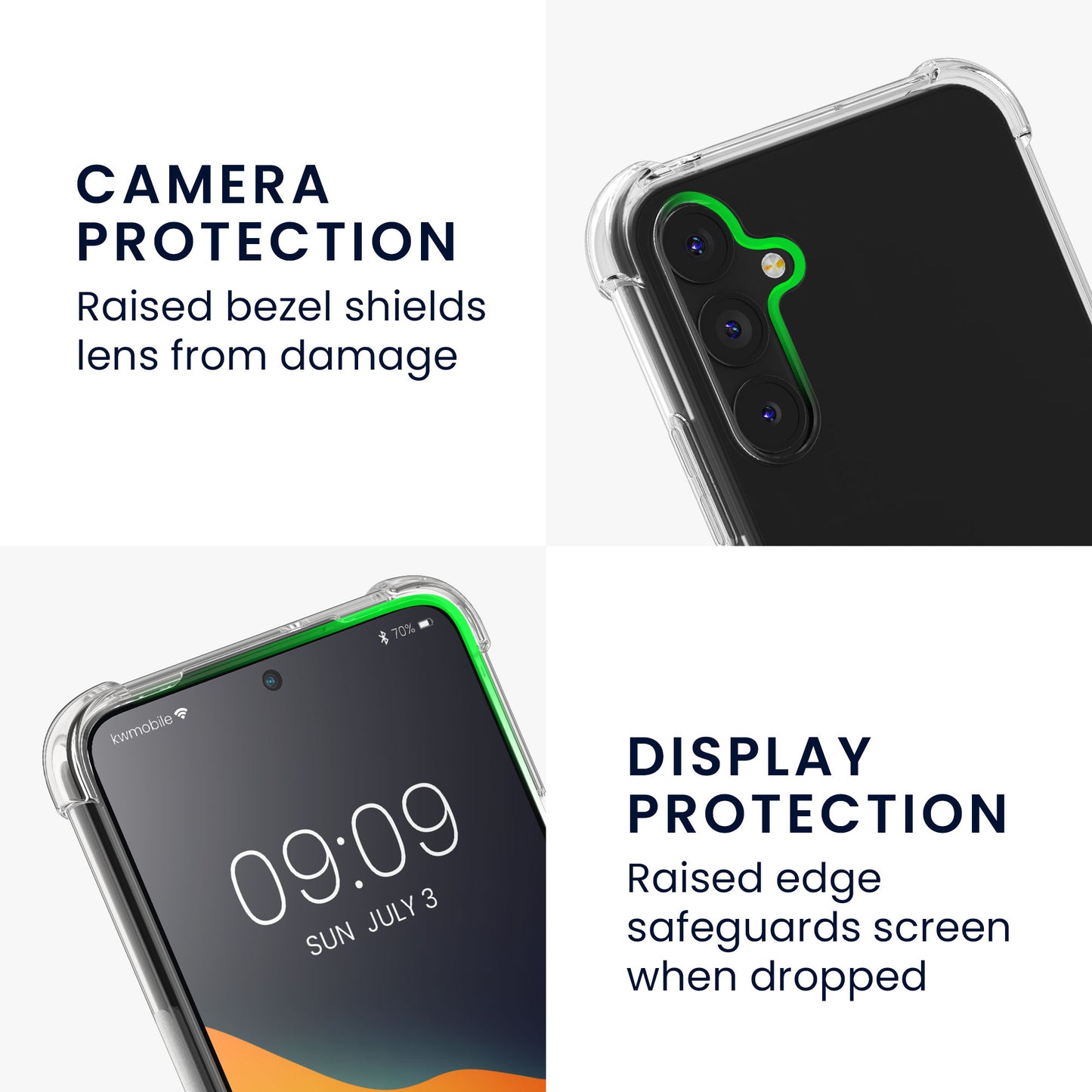 kwmobile Phone Case compatible with Samsung Galaxy A54 5G Cover with Edge Protection and Detachable Lanyard incl. 2 Patches