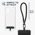 kwmobile Phone Case Compatible with Samsung Galaxy A33 5G Case with Edge Protection and Detachable Lanyard Incl. 2 Pads
