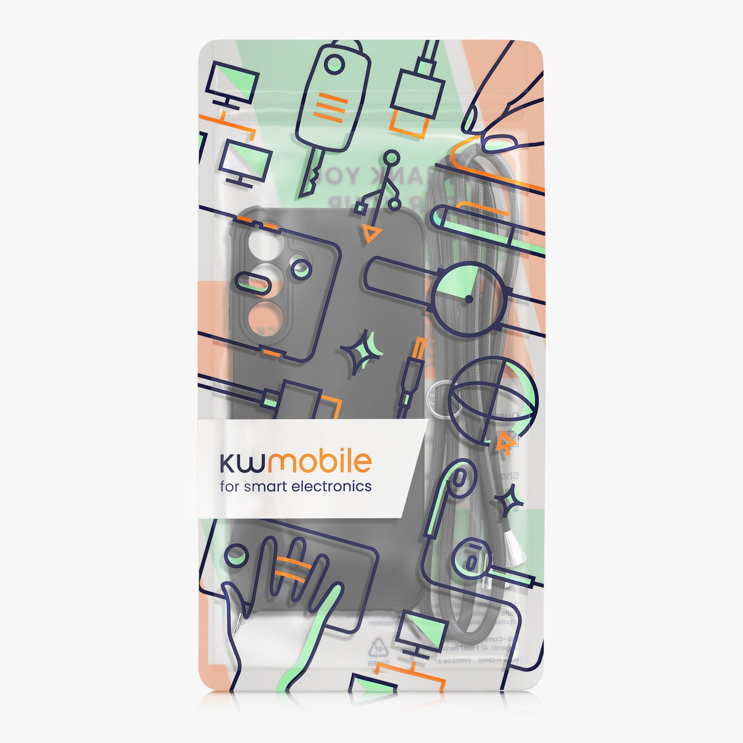 kwmobile Necklace Case Compatible with Samsung Galaxy A25 - Case with Lanyard - Silicone Protective Cover