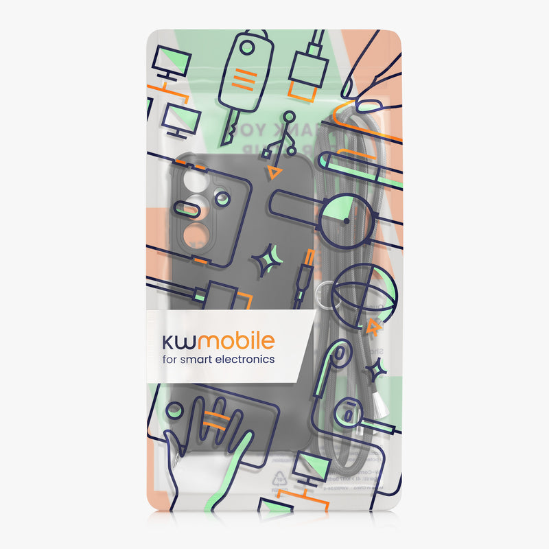 kwmobile Necklace Case Compatible with Samsung Galaxy A25 - Case with Lanyard - Silicone Protective Cover