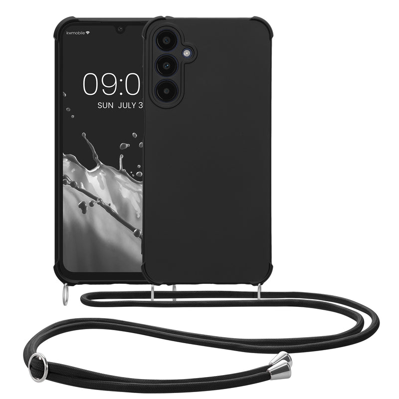 kwmobile Necklace Case Compatible with Samsung Galaxy A25 - Case with Lanyard - Silicone Protective Cover