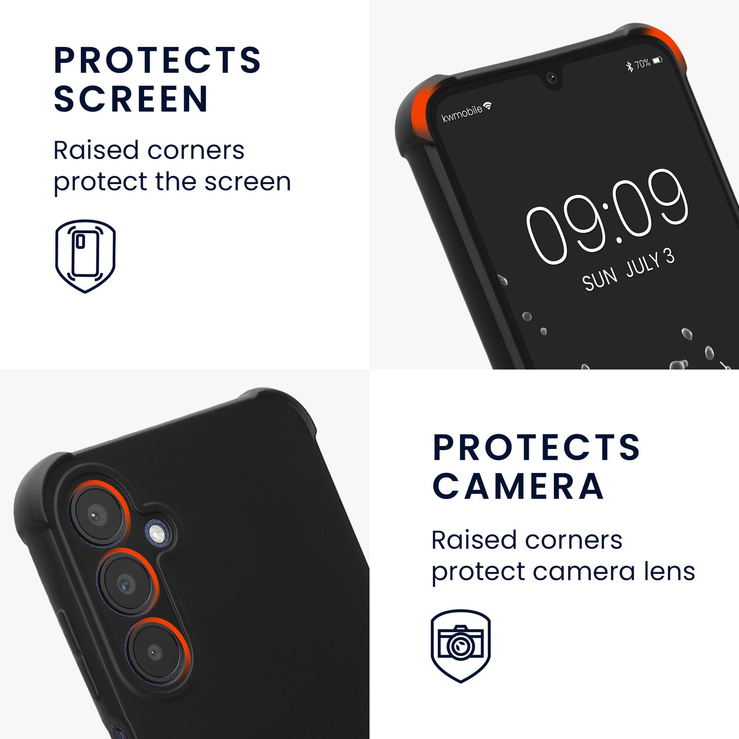 kwmobile Necklace Case Compatible with Samsung Galaxy A25 - Case with Lanyard - Silicone Protective Cover