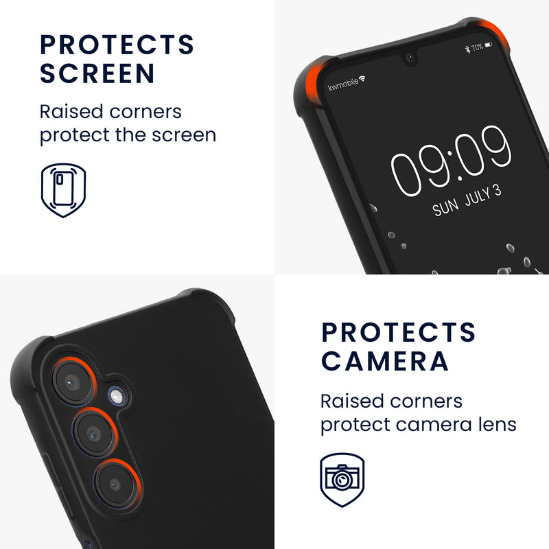 kwmobile Necklace Case Compatible with Samsung Galaxy A25 - Case with Lanyard - Silicone Protective Cover