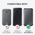 kwmobile Faux Leather Phone Case compatible with Samsung Galaxy Xcover 3 Case - Wallet Protective Cover made of PU Leather with Screen Protector and RFID Protection