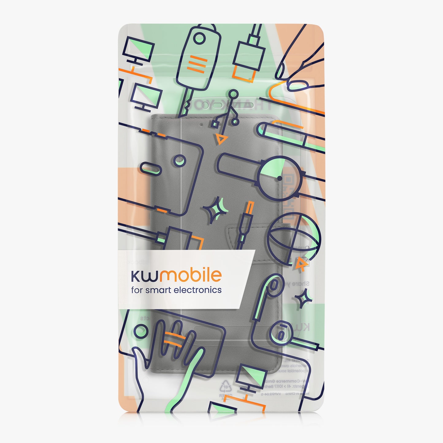 kwmobile Faux Leather Phone Case Compatible with Samsung Galaxy Xcover 4 / 4S - Wallet Protective Cover Made of PU Leather with Screen Protector and RFID Protection
