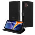 kwmobile Kunstleder Handyhülle kompatibel mit Samsung Galaxy Xcover6 Pro Hülle - Brieftaschen Schutzhülle aus PU-Leder mit Displayschutz und RFID-Schutz - Schwarz Schwarz  