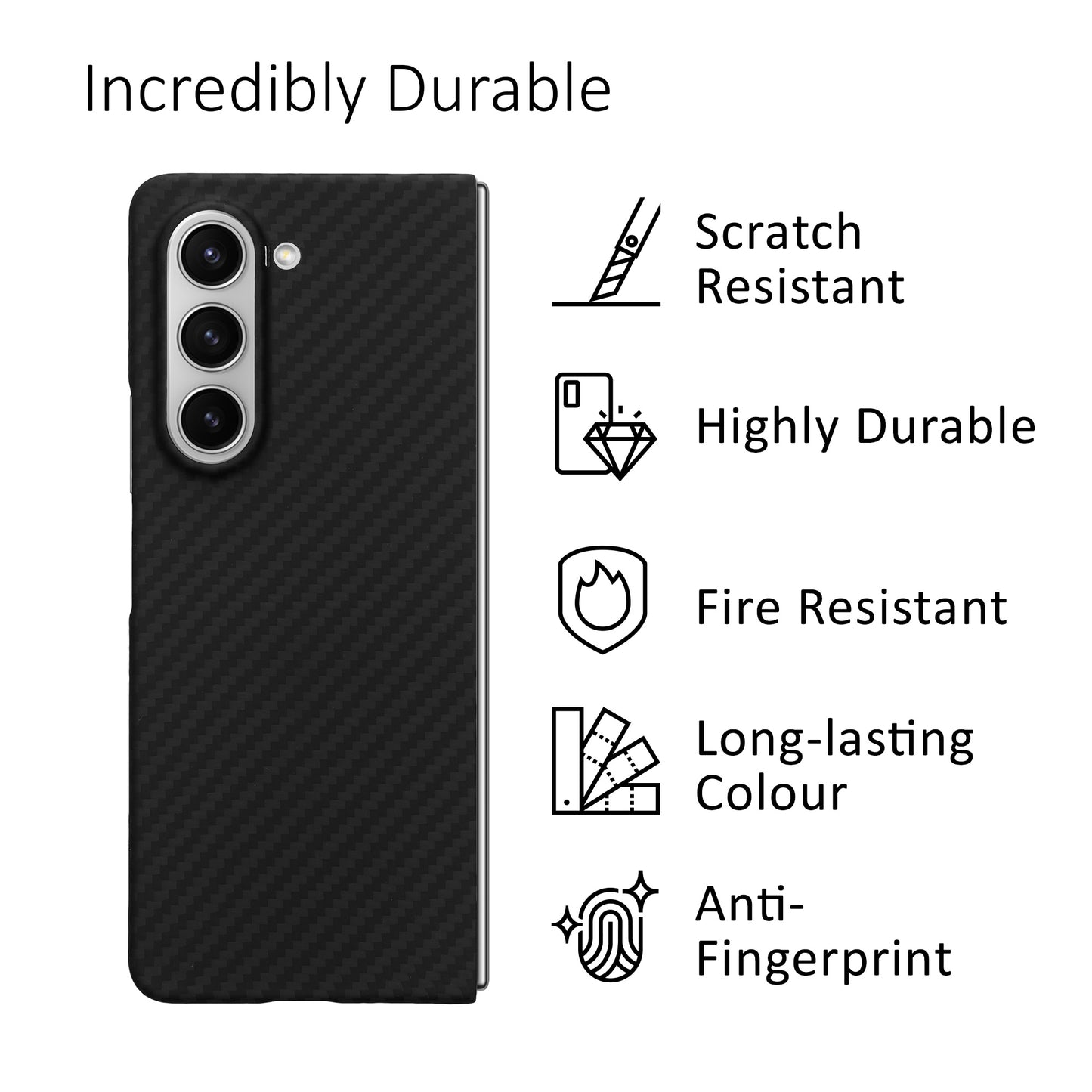 kalibri Protective Case compatible with Samsung Galaxy Z Fold5 - Phone Cover Case