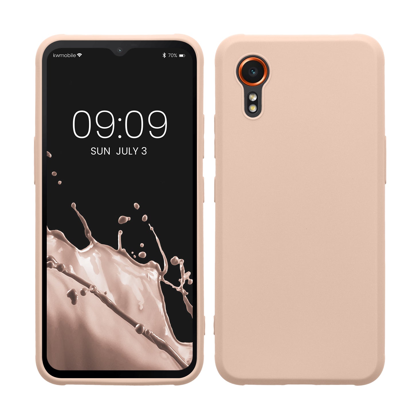 kwmobile Hülle kompatibel mit Samsung Galaxy Xcover7 Hülle - weiches TPU Silikon Case - Cover geeignet für kabelloses Laden - Coconut Swirl Coconut Swirl  