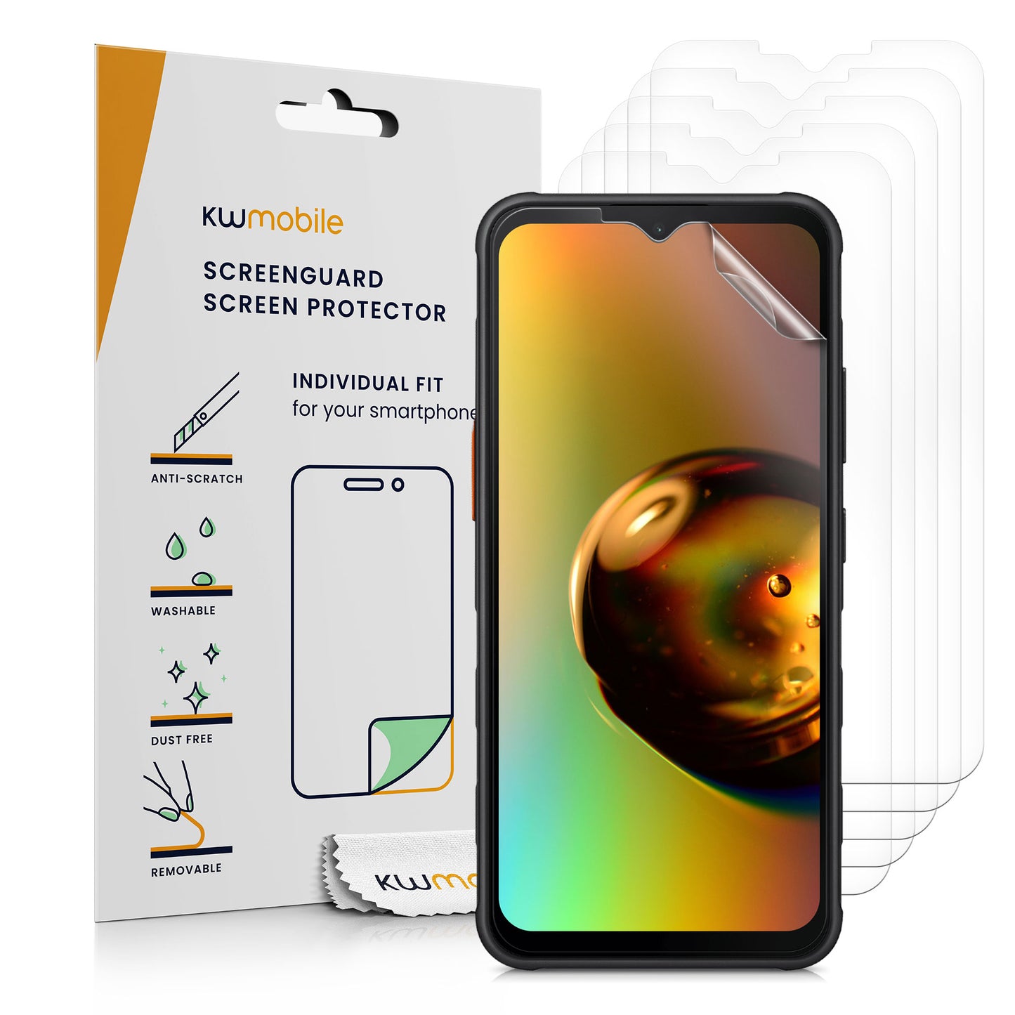 kwmobile 6x Displayschutzfolie kompatibel mit Samsung Galaxy Xcover7 Folie - klare Schutzfolien Set in transparent Transparent  