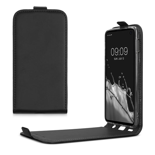 kwmobile Schutzhülle kompatibel mit Samsung Galaxy S10e - Hülle Handy - Flip Case Handyhülle Schwarz Schwarz  