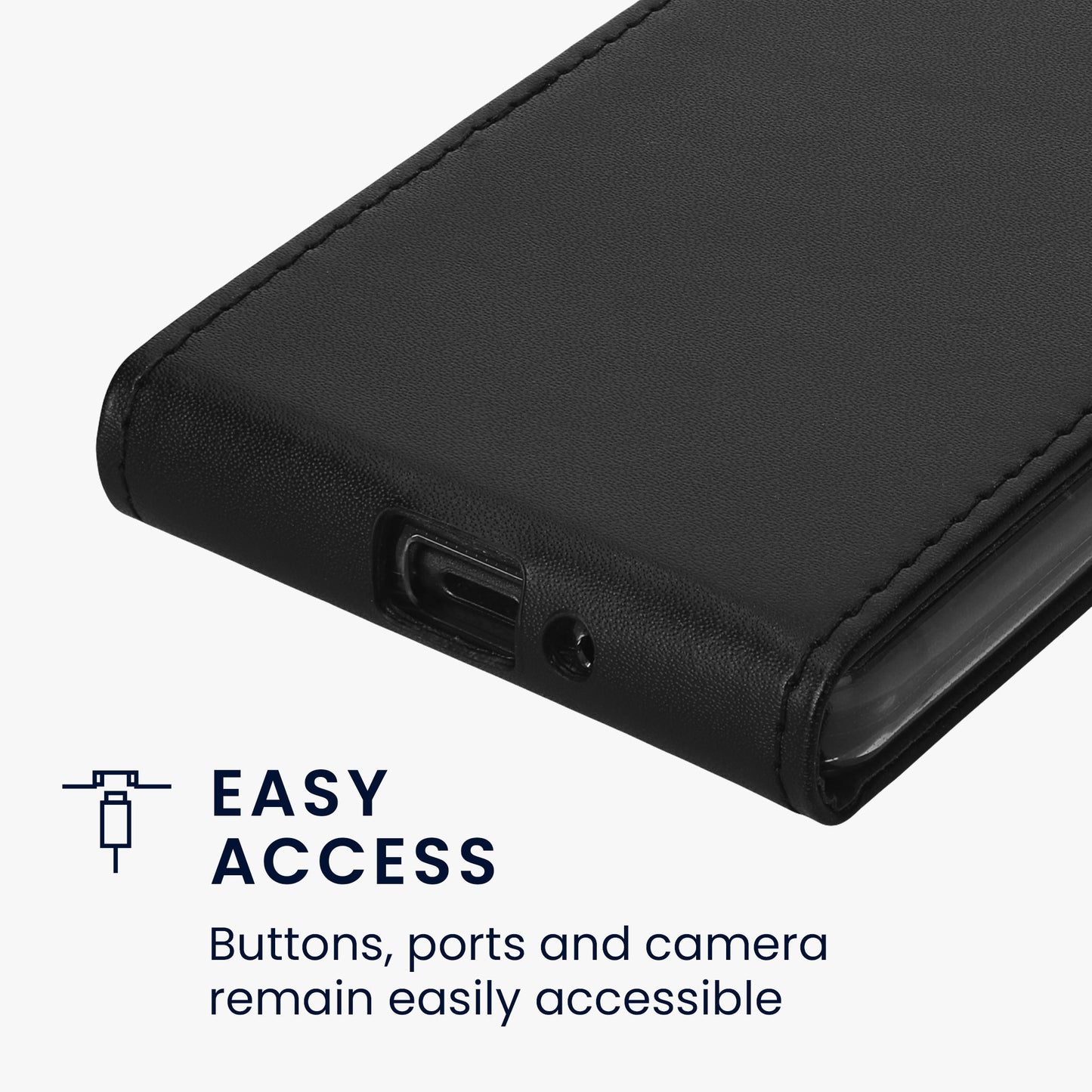 kwmobile Protective Case compatible with Sony Xperia 10 VI - Phone Case - Flip Case Cover