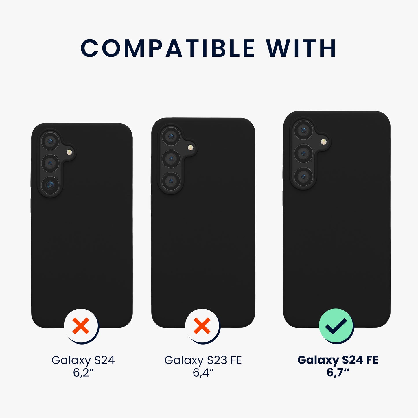 kwmobile Cell Phone Case for Samsung Galaxy S24 FE - Silicone Case Wireless Charging Protective Cover