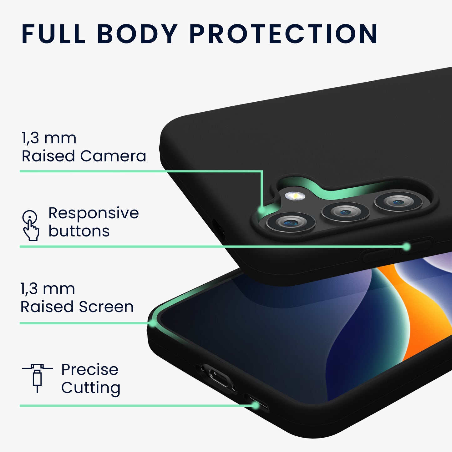 kwmobile Cell Phone Case for Samsung Galaxy S24 FE - Silicone Case Wireless Charging Protective Cover