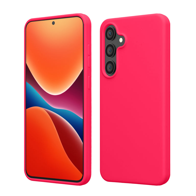 kwmobile Hülle kompatibel mit Samsung Galaxy S24 FE Hülle - Silikon Handy Case - Handyhülle weiche Oberfläche - kabelloses Laden - Neon Pink Neon Pink  