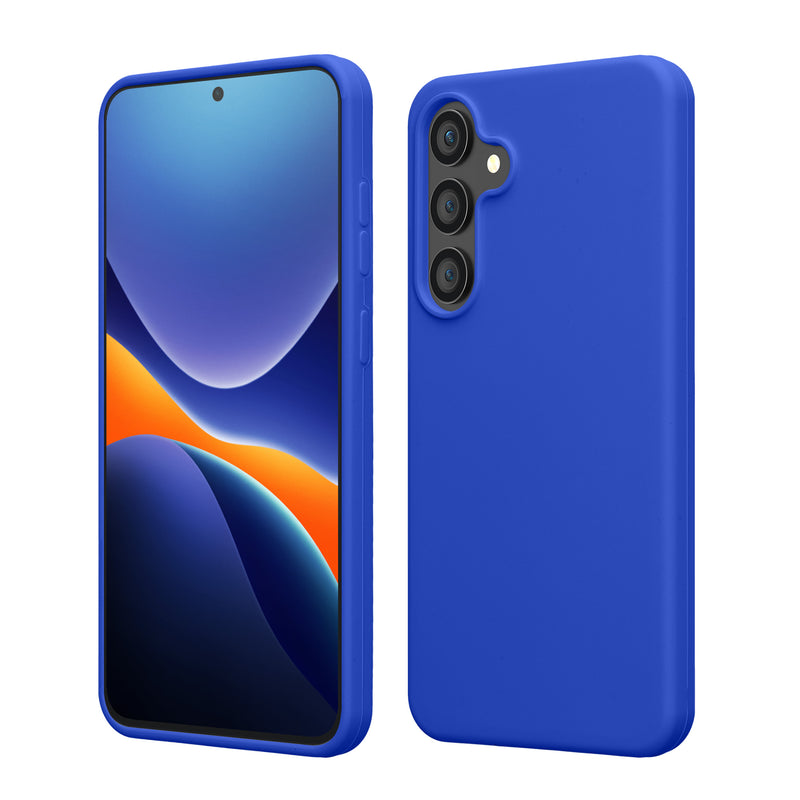 kwmobile Hülle kompatibel mit Samsung Galaxy S24 FE Hülle - Silikon Handy Case - Handyhülle weiche Oberfläche - kabelloses Laden - Baltik Blau Baltik Blau  