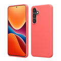kwmobile Hülle kompatibel mit Samsung Galaxy S24 FE Hülle - Silikon Handy Case - Handyhülle weiche Oberfläche - kabelloses Laden - Neon Koralle Neon Koralle  