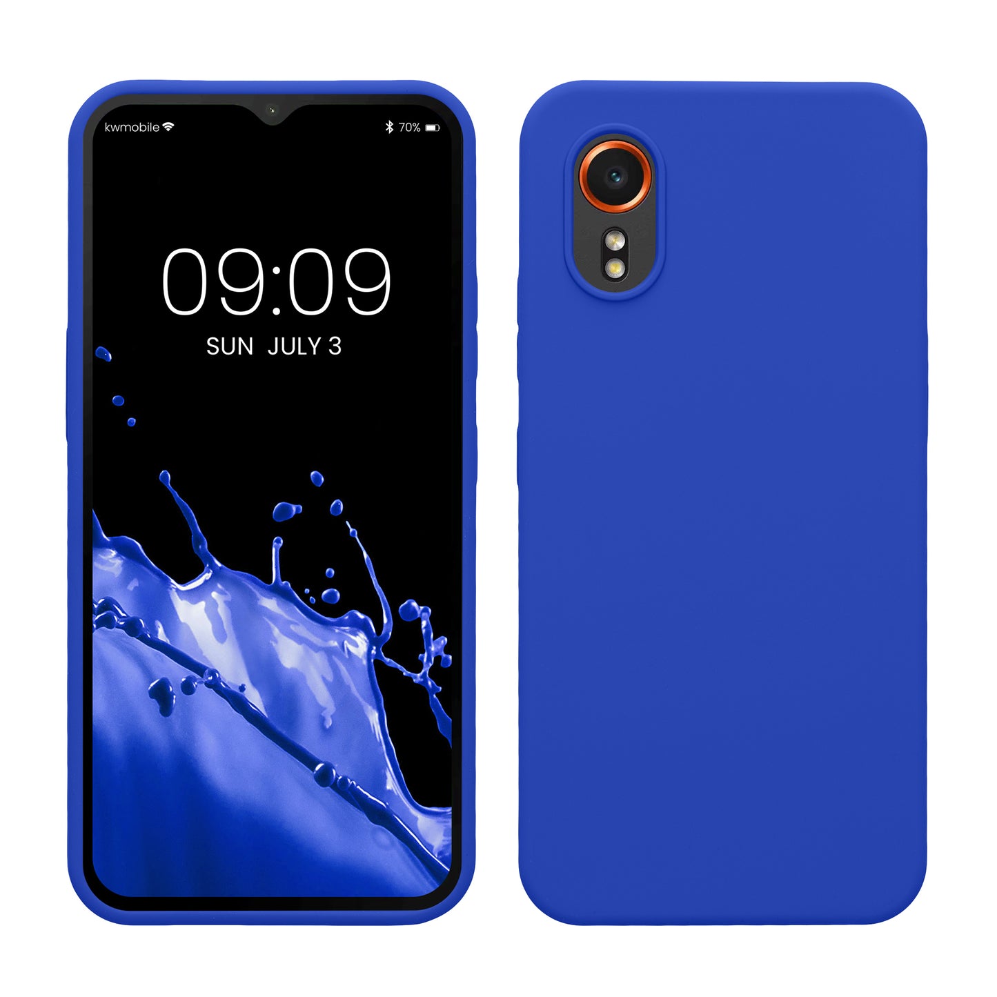 kwmobile Hülle kompatibel mit Samsung Galaxy Xcover7 Hülle - Silikon Handy Case - Handyhülle weiche Oberfläche - kabelloses Laden - Baltik Blau Baltik Blau  