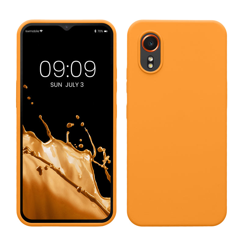 kwmobile Hülle kompatibel mit Samsung Galaxy Xcover7 Hülle - Silikon Handy Case - Handyhülle weiche Oberfläche - kabelloses Laden - Fruity Orange Fruity Orange  