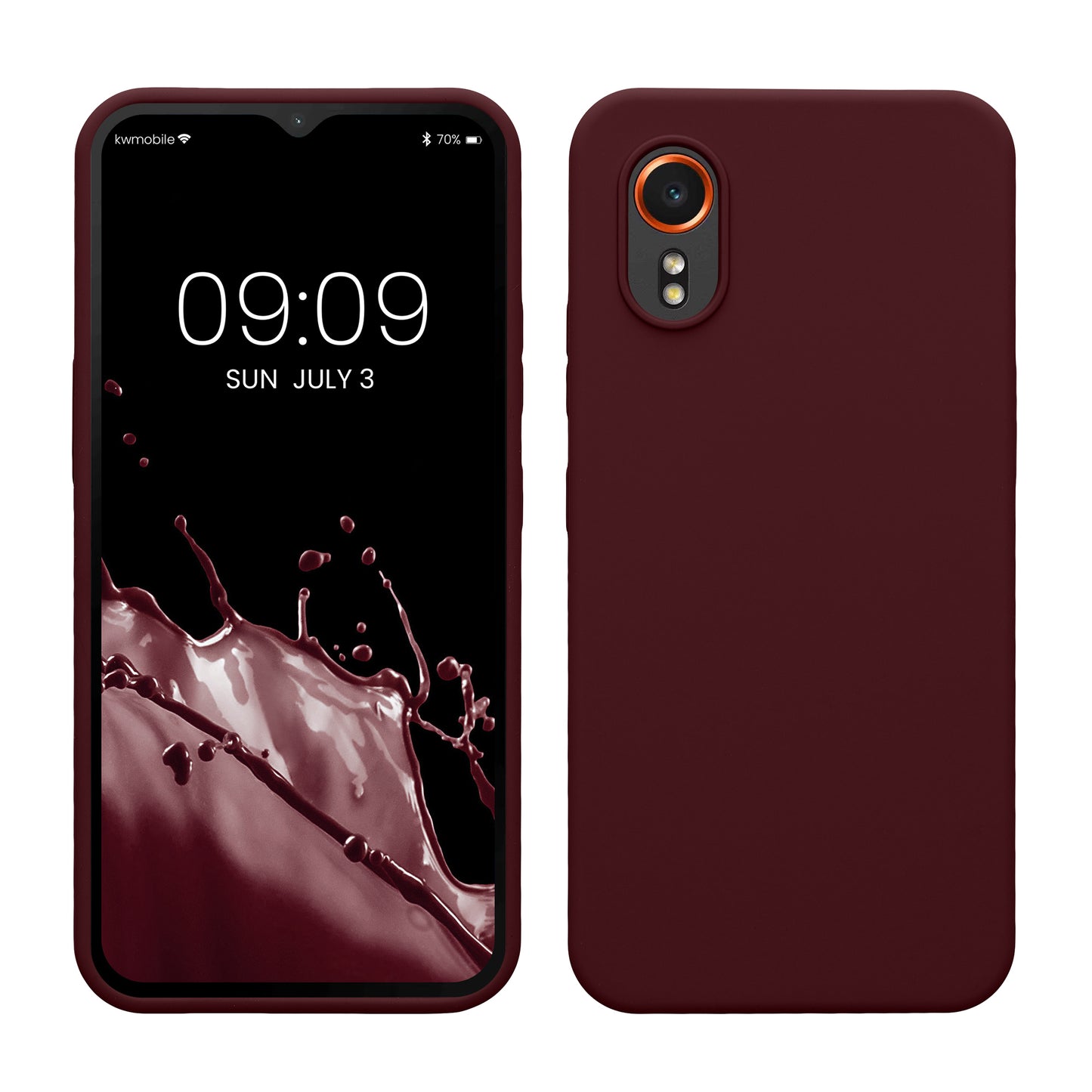 kwmobile Hülle kompatibel mit Samsung Galaxy Xcover7 Hülle - Silikon Handy Case - Handyhülle weiche Oberfläche - kabelloses Laden - Bordeaux Violett Bordeaux Violett  