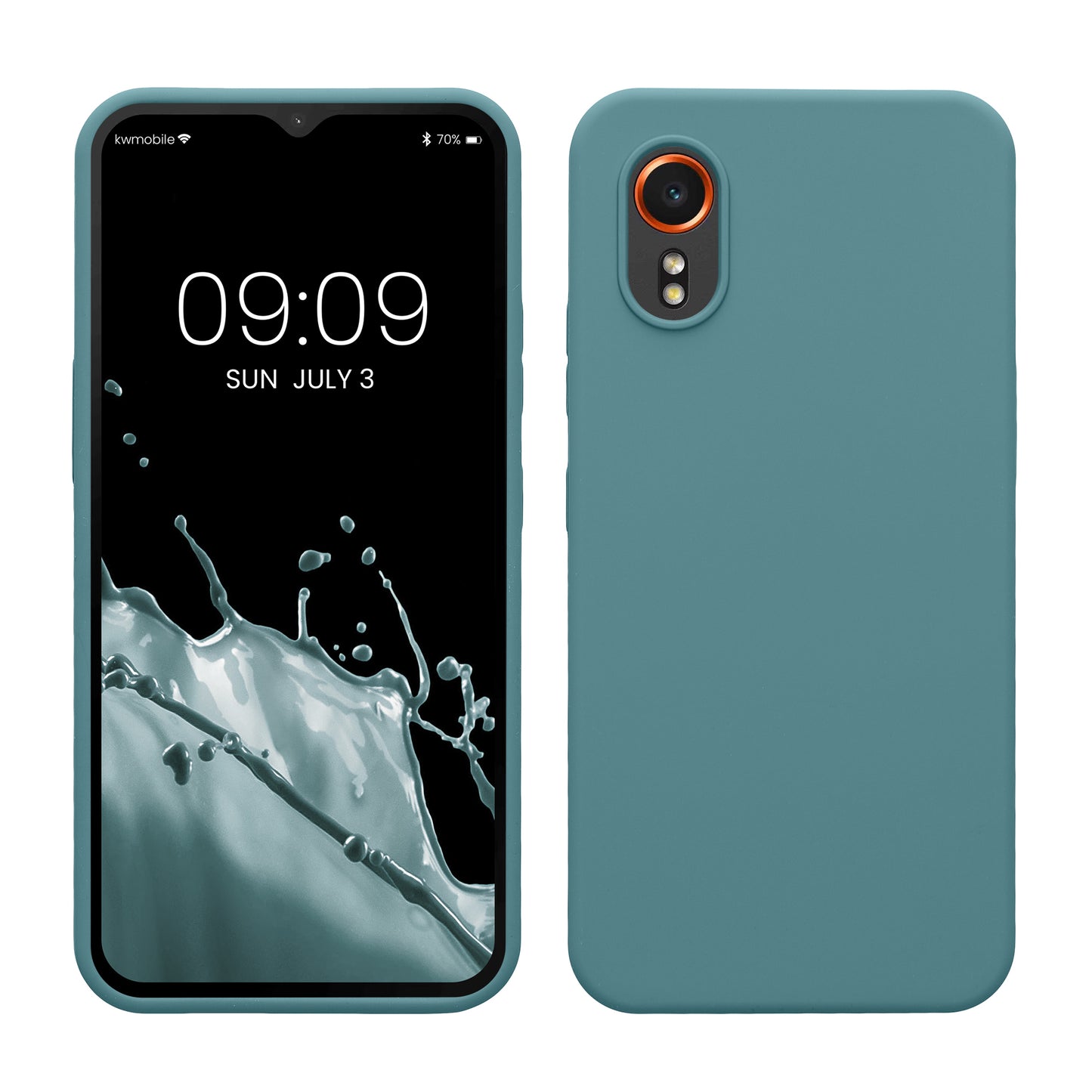 kwmobile Hülle kompatibel mit Samsung Galaxy Xcover7 Hülle - Silikon Handy Case - Handyhülle weiche Oberfläche - kabelloses Laden - Arctic Night Arctic Night  