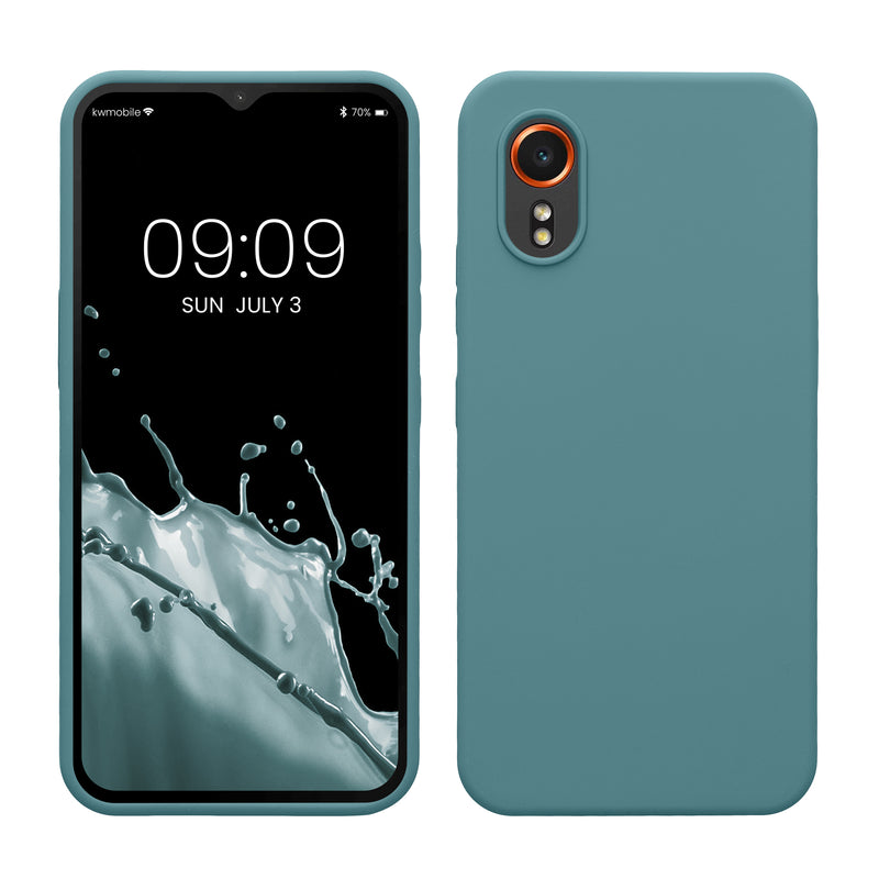 kwmobile Hülle kompatibel mit Samsung Galaxy Xcover7 Hülle - Silikon Handy Case - Handyhülle weiche Oberfläche - kabelloses Laden - Arctic Night Arctic Night  