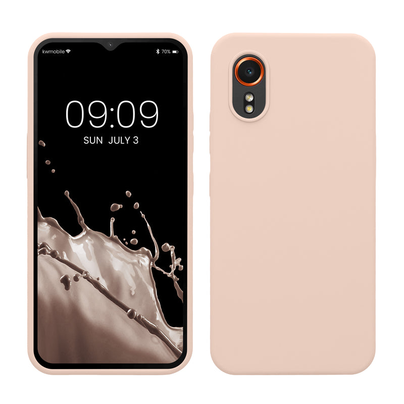 kwmobile Hülle kompatibel mit Samsung Galaxy Xcover7 Hülle - Silikon Handy Case - Handyhülle weiche Oberfläche - kabelloses Laden - Coconut Swirl Coconut Swirl  