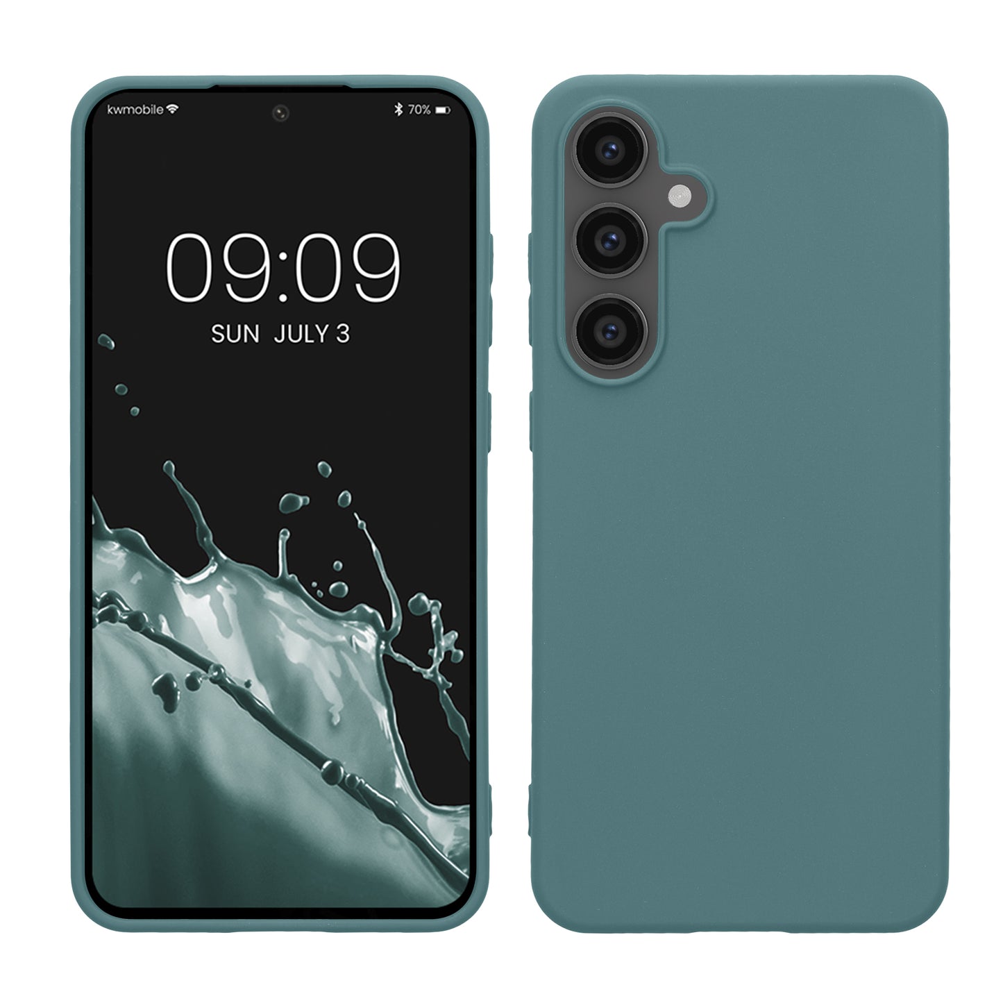 kwmobile Hülle kompatibel mit Samsung Galaxy S24 FE Hülle - weiches TPU Silikon Case - Cover geeignet für kabelloses Laden - Arctic Night Arctic Night  