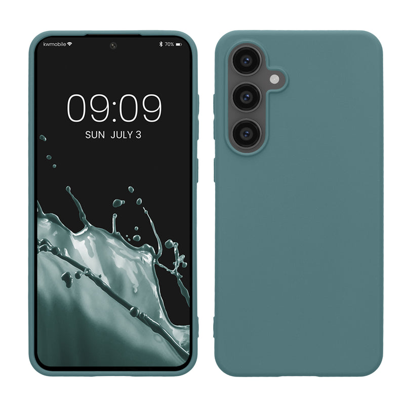 kwmobile Hülle kompatibel mit Samsung Galaxy S24 FE Hülle - weiches TPU Silikon Case - Cover geeignet für kabelloses Laden - Arctic Night Arctic Night  