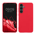 kwmobile Hülle kompatibel mit Samsung Galaxy S24 FE Hülle - weiches TPU Silikon Case - Cover geeignet für kabelloses Laden - Neon Pink Neon Pink  