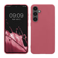 kwmobile Hülle kompatibel mit Samsung Galaxy S24 FE Hülle - weiches TPU Silikon Case - Cover geeignet für kabelloses Laden - Dark Rose Dark Rose  