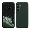 kwmobile Hülle kompatibel mit Samsung Galaxy S24 FE Hülle - weiches TPU Silikon Case - Cover geeignet für kabelloses Laden - Moosgrün Moosgrün  